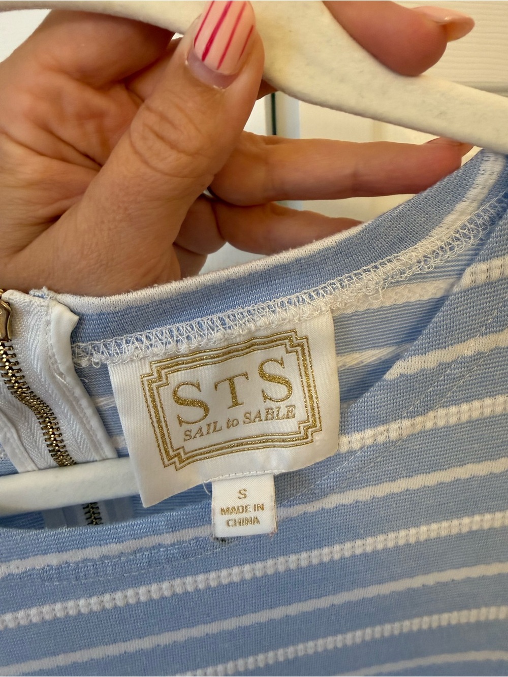 Sail to sable blue dress with white stripes size small - Picture 5 of 6